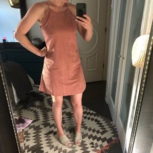 Pink suede like summer dress